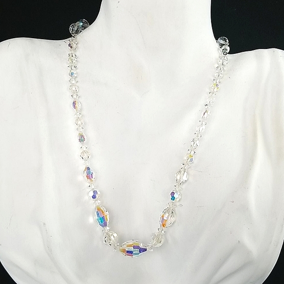 Repurposed Hand Crafted Vintage 1950s Crystal Bead Necklace Assemblage - Picture 16 of 16